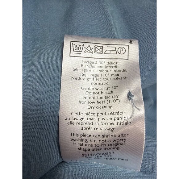 Sézane Aurena Mini Dress Vintage Blue Praire FR 46/US 14 Romantic Boho - Picture 6 of 16